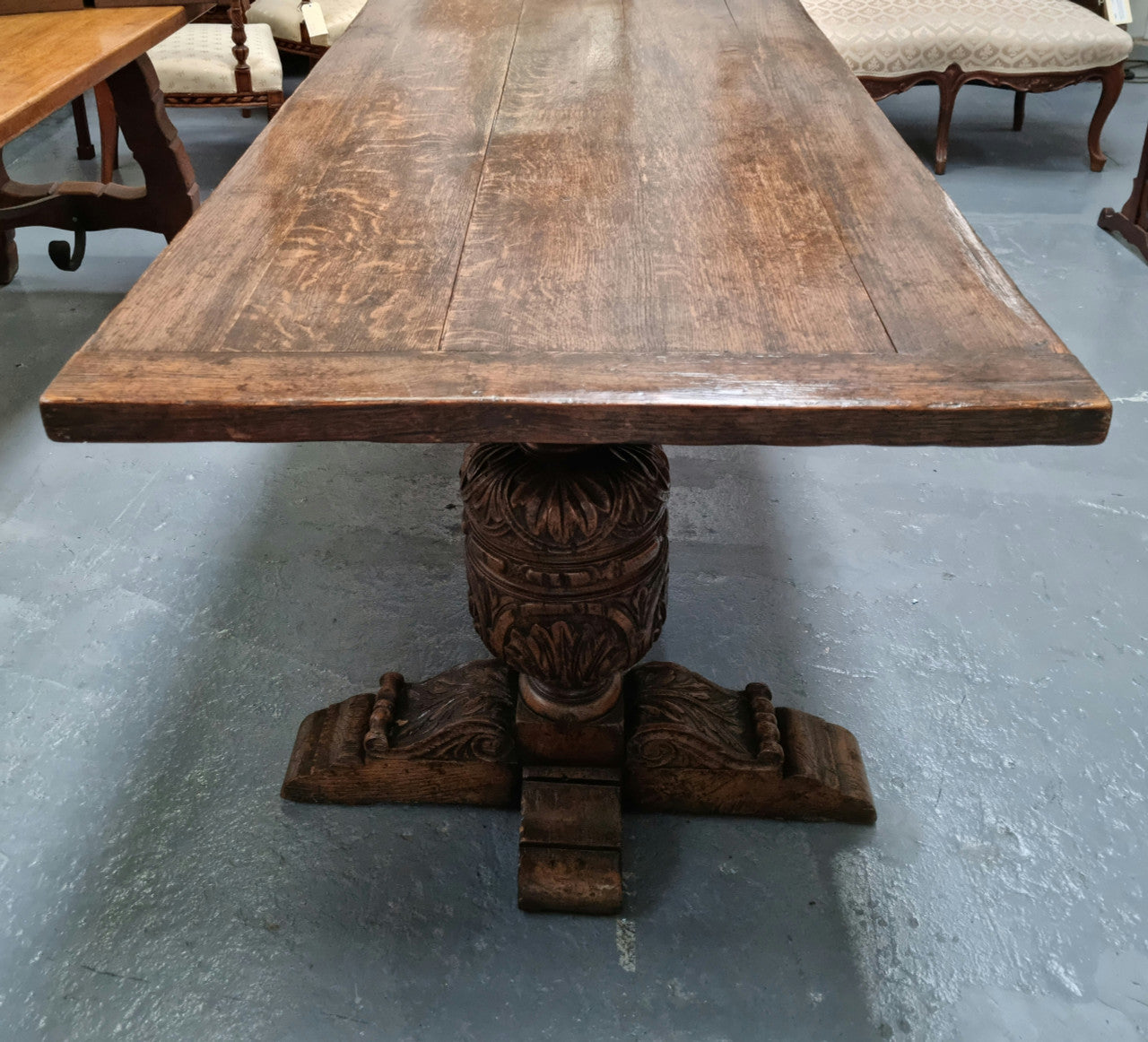 19th Century French Oak Farmhouse Table With "Bulbous Base" | Antique & Vintage | Moonee Ponds Antiques | Australia Wide Delivery