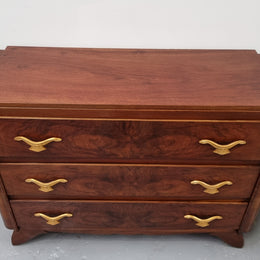 Stylish French Art Deco chest of three drawers. Sourced from France and in good original detailed condition. Circa 1920's.