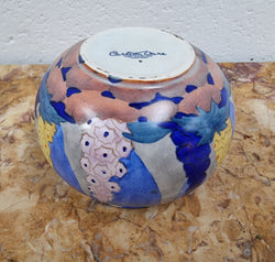 Carlton Ware Vase Globular Shape With Hand Painted Potted Rose Bush & Hollyhocks | Antique & Vintage | Moonee Ponds Antiques | Australia Wide Delivery