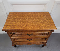 Vintage French Light Oak Louis XV Style Chest of Three Drawers | Antique & Vintage | Moonee Ponds Antiques | Australia Wide Delivery