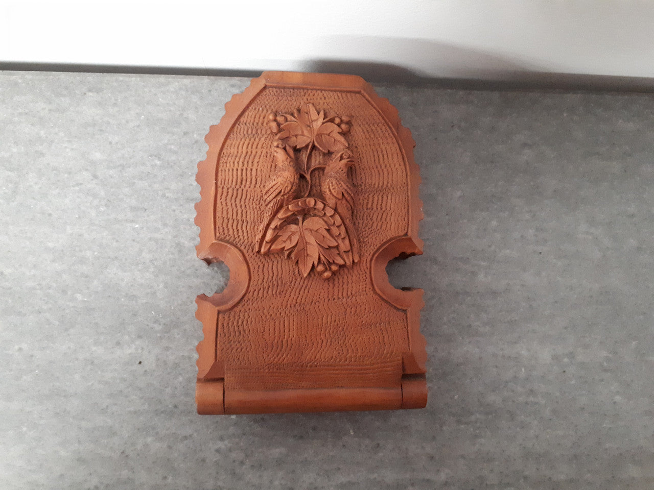 Antique Hand Carved Black Forest Pocket Holder & Watch