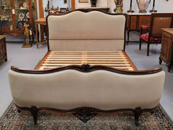 Stunning French Louis XV Style Queen Size Upholstered Bed | Antique & Vintage | Moonee Ponds Antiques | Australia Wide Delivery