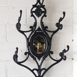 Highly Decorative French Antique Painted Cast Iron Hallstand