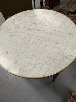 Stunning Antique French Louis XVI Style Mahogany & Marble Top Round Table | Antique & Vintage | Moonee Ponds Antiques | Australia Wide Delivery