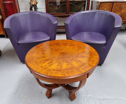 Art Deco Figured Walnut Round Occasional Table | Antique & Vintage | Moonee Ponds Antiques | Australia Wide Delivery