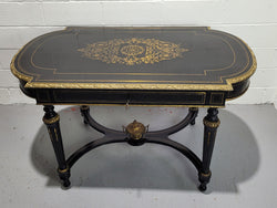 19th Century Napoleon III Boulle Ebonized Centre Table | Antique & Vintage | Moonee Ponds Antiques | Australia Wide Delivery