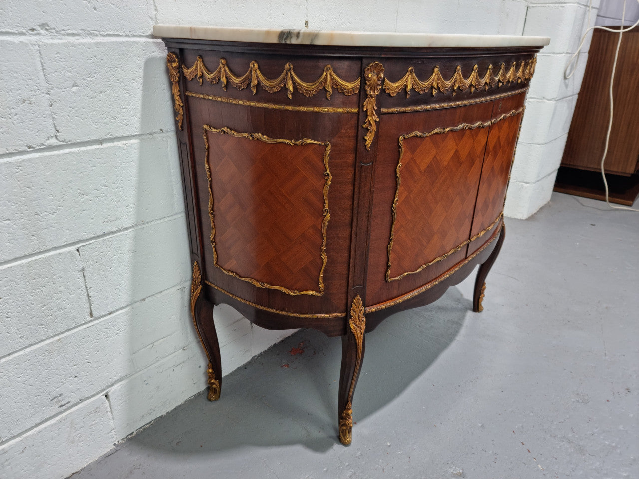 French Style Marble Top Two Door Buffet With Beautiful Decorative Mounts | Antique & Vintage | Moonee Ponds Antiques | Australia Wide Delivery