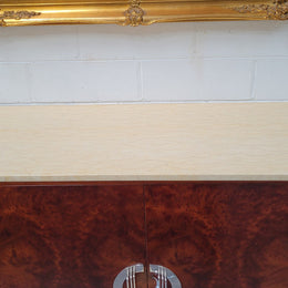 Beautiful Bespoke Art Deco style Walnut and Mahogany marble top buffet. In good original detailed condition.