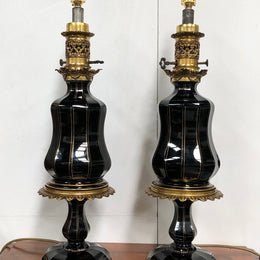 Rare 19th Century French Banquette Lamps