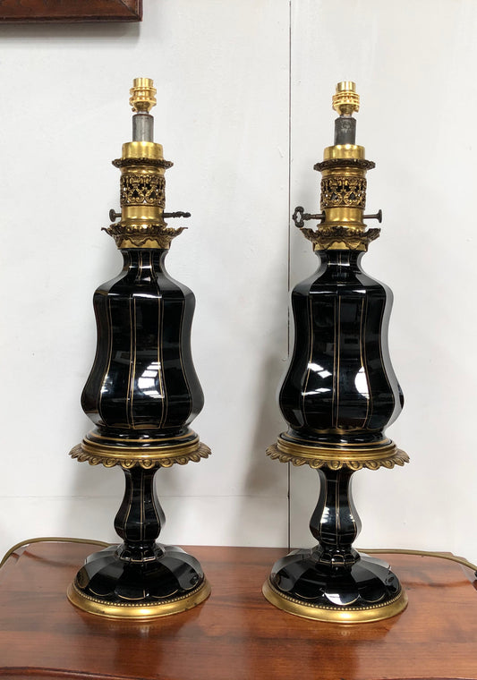 Rare 19th Century French Banquette Lamps