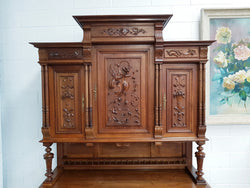 French Walnut Henry II Style Sideboard-Buffet With Superb Carving | Antique & Vintage | Moonee Ponds Antiques | Australia Wide Delivery