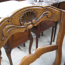 Set of 8 French Oak Dining Chairs-1
