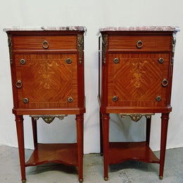 Pair of French Louis XVI Style Mahogany Bedsides Cabinets