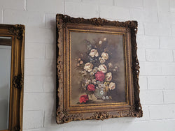 Attractive French Floral Oil On Canvas In Decorative Gilt Frame | Antique & Vintage | Moonee Ponds Antiques | Australia Wide Delivery