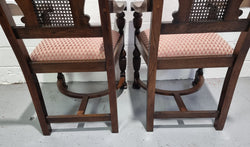 Pair Oak Jacobean Revival Carver Chairs with Cane Back | Antique & Vintage | Moonee Ponds Antiques | Australia Wide Delivery