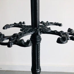 Antique French Cast Iron Coat Stand Painted Black