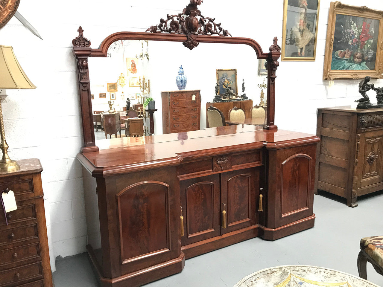 A Victorian Flame Mahogany Sideboard