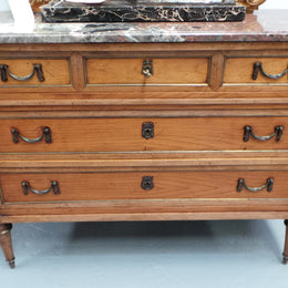 A Fabulous Continental 19th Century Walnut Three Drawer Commode