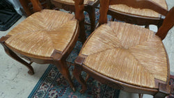 Set Of Four French Oak Rush Seat Dining Chairs | Antique & Vintage | Moonee Ponds Antiques | Australia Wide Delivery