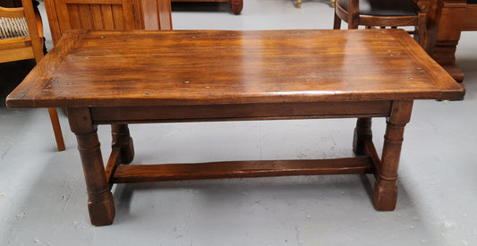 French Oak Refectory style coffee table. Amazing patina and is in good original detailed condition.
