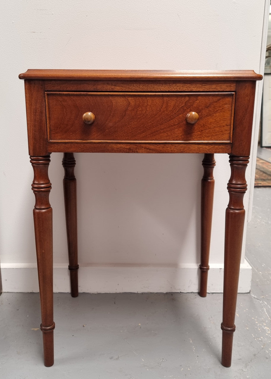 Single Mahogany One Drawer Bedside