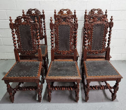 Stunning Set of Six Jacobean Revival Chairs | Antique & Vintage | Moonee Ponds Antiques | Australia Wide Delivery