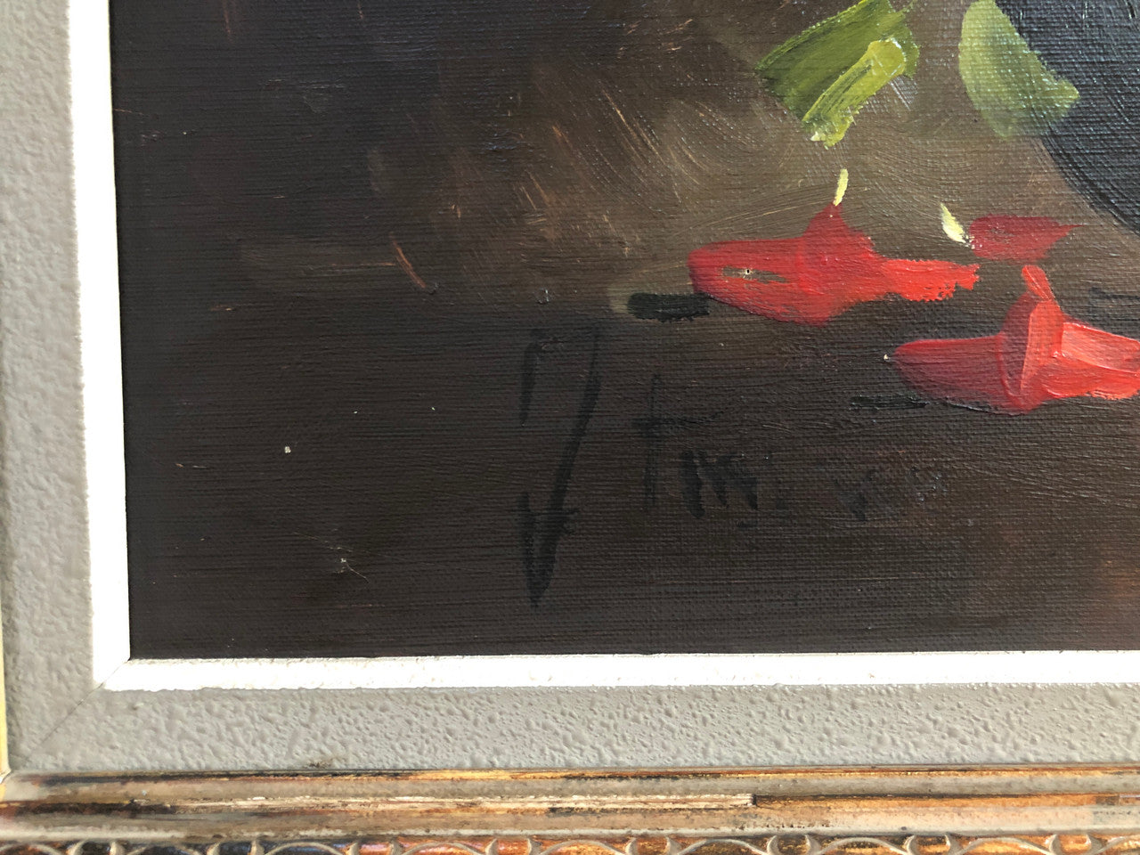 Beautiful French Framed Floral "Red Roses" Oil On Canvas | Antique & Vintage | Moonee Ponds Antiques | Australia Wide Delivery