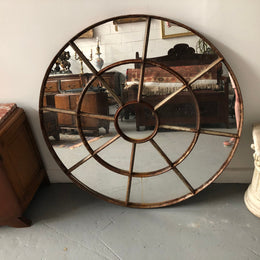 French Cast Iron Round Garden Mirror