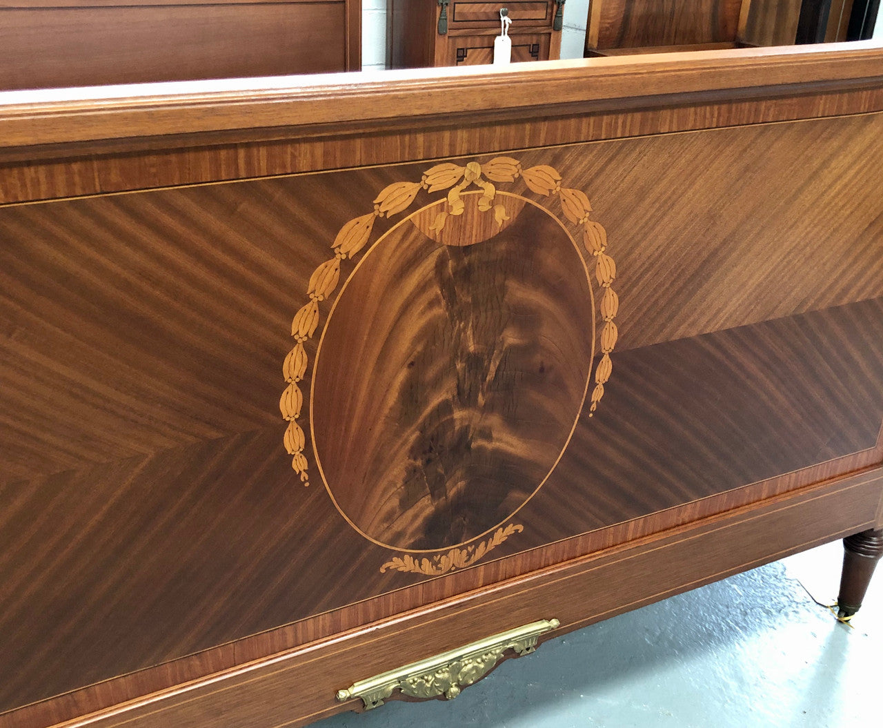 French Louis XVI Style Walnut Queen Size Bed | Antique & Vintage | Moonee Ponds Antiques | Australia Wide Delivery