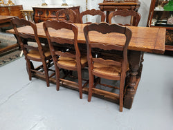 Set of Six Louis XV Style French Oak Rush Seat Dining Chairs | Antique & Vintage | Moonee Ponds Antiques | Australia Wide Delivery
