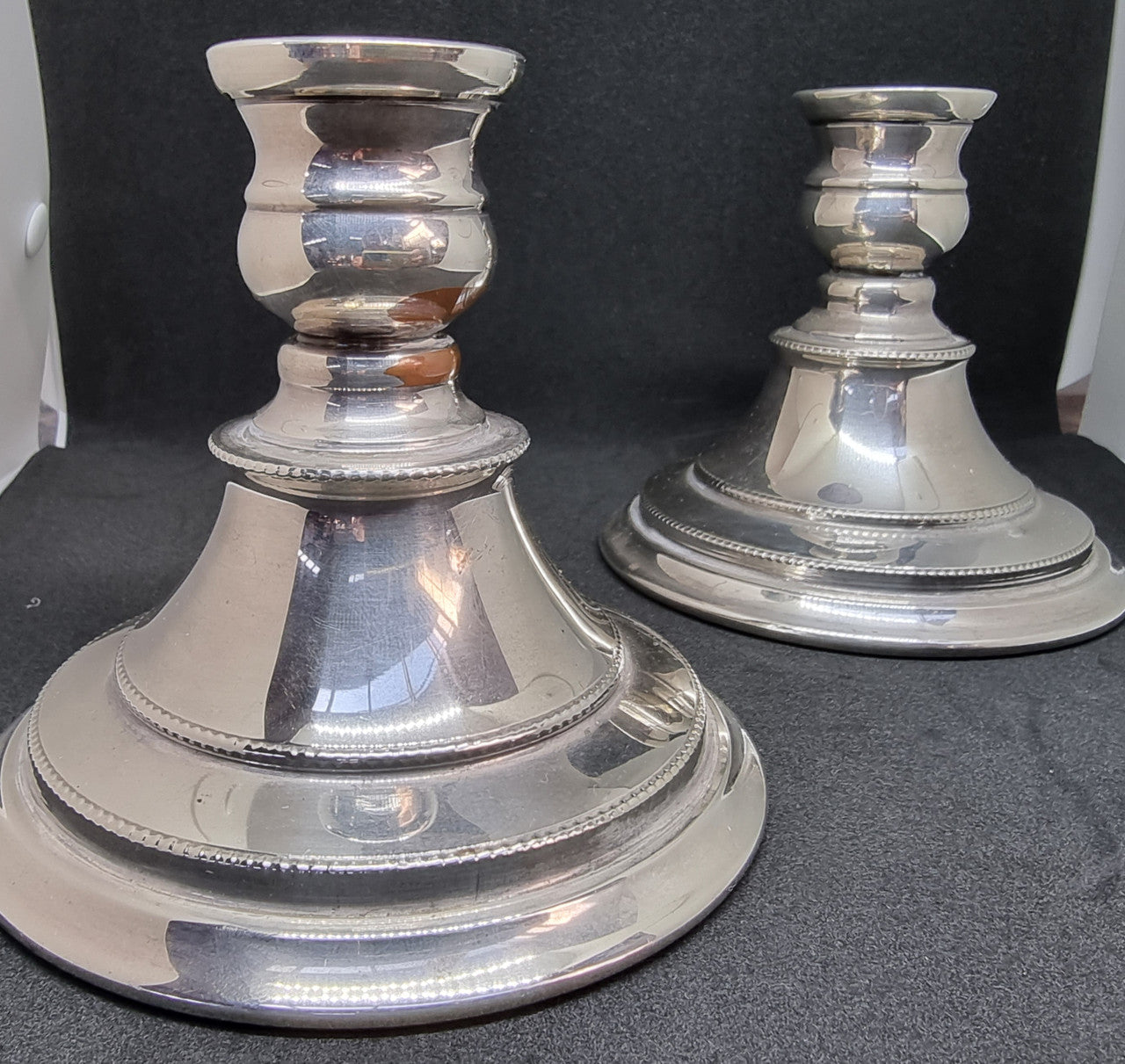 Beautiful Pair of Heavy Silver Plate Candle Holders | Antique & Vintage | Moonee Ponds Antiques | Australia Wide Delivery