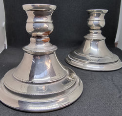 Beautiful Pair of Heavy Silver Plate Candle Holders | Antique & Vintage | Moonee Ponds Antiques | Australia Wide Delivery