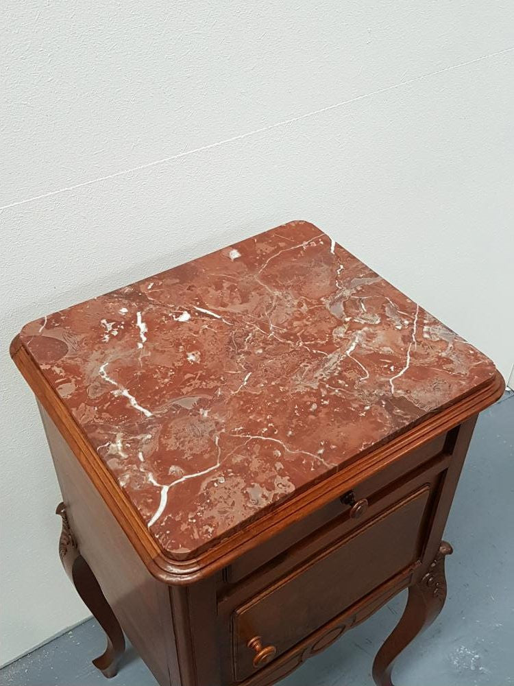 Single French Walnut Bedside Cabinet