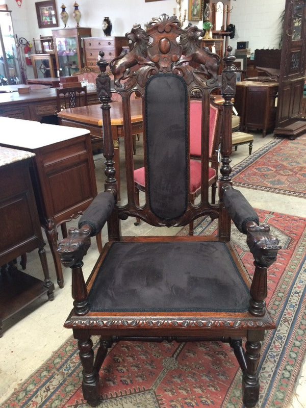 English Oak Gothic Style Chair