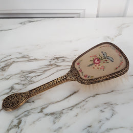 Vintage Embroidered Hair Brush
