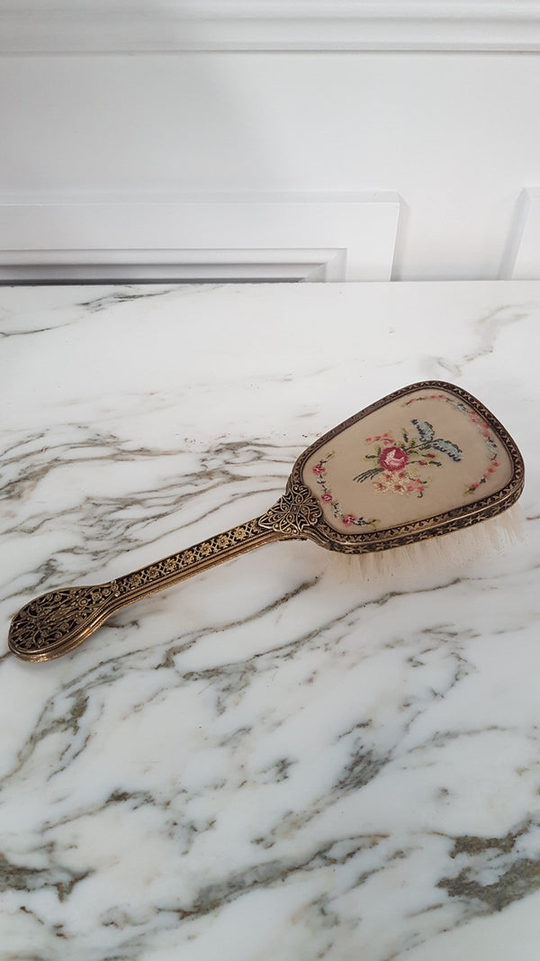 Vintage Embroidered Hair Brush