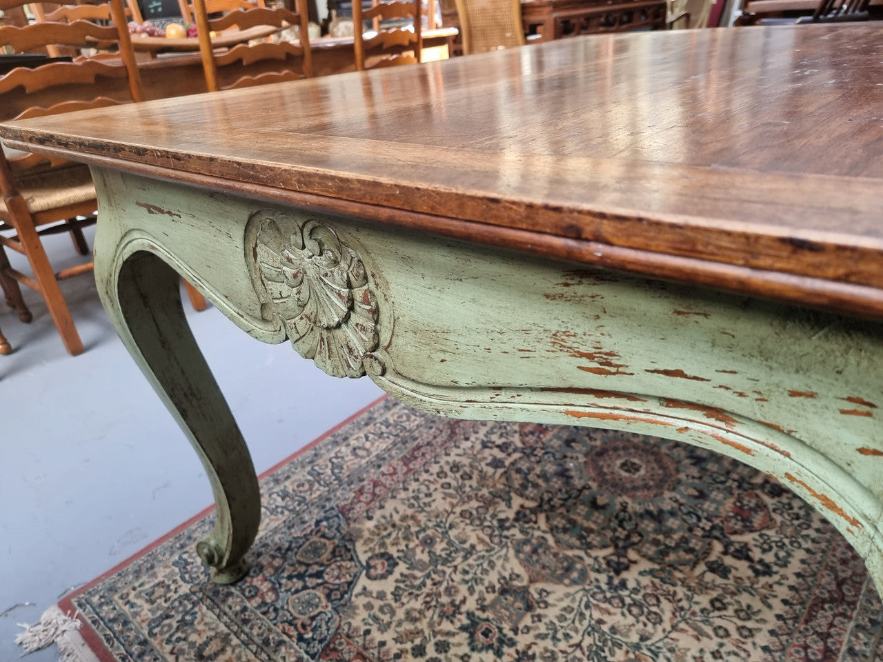 19th Century French Walnut Dining Table With Painted Base | Antique & Vintage | Moonee Ponds Antiques | Australia Wide Delivery