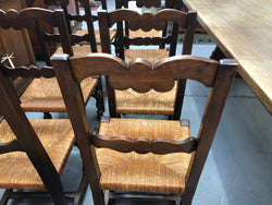 Set of 10 French Fruitwood Rush Seat Dining Chairs | Antique & Vintage | Moonee Ponds Antiques | Australia Wide Delivery