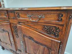 Attractive French Walnut Louis XV Style Sideboard Featuring Carving | Antique & Vintage | Moonee Ponds Antiques | Australia Wide Delivery