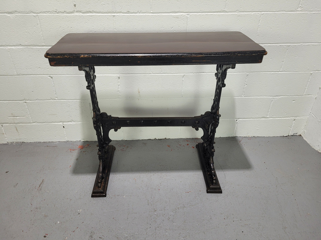 Stunning Late Victorian English Mahogany & Cast Iron Base Pub Table | Antique & Vintage | Moonee Ponds Antiques | Australia Wide Delivery