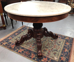 Mid 19th Century French Walnut White Marble Top Centre Table | Antique & Vintage | Moonee Ponds Antiques | Australia Wide Delivery