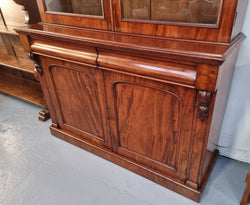 Early Victorian Large Flame Mahogany Bookcase | Antique & Vintage | Moonee Ponds Antiques | Australia Wide Delivery