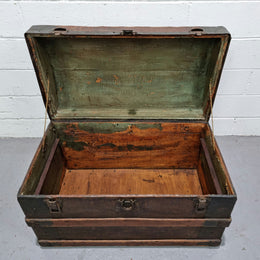 A Victorian "Saratoga" steamer trunk, with a detachable insert and original hardware in good original detailed condition. Circa 1880.