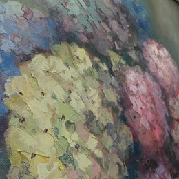 Framed Oil Painting Of Hydrangeas On Canvas