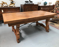 French Oak Spanish Style Extension Table | Antique & Vintage | Moonee Ponds Antiques | Australia Wide Delivery