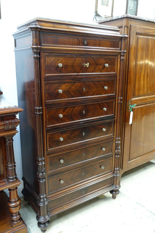 French Henry II Style Rosewood Chest Of Drawers