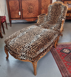 A French Louis XV style Armchair With Leopard Print Upholstery With Matched Footstool | Antique & Vintage | Moonee Ponds Antiques | Australia Wide Delivery