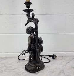 Antique French Bronzed Metal Lamp With Cherub's | Antique & Vintage | Moonee Ponds Antiques | Australia Wide Delivery