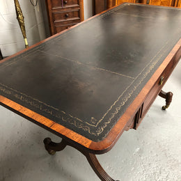 Regency Style 19th Century Leather Top Bureau
