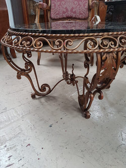 French Art Deco Portoro Marble Top Wrought Iron Coffee Table | Antique & Vintage | Moonee Ponds Antiques | Australia Wide Delivery